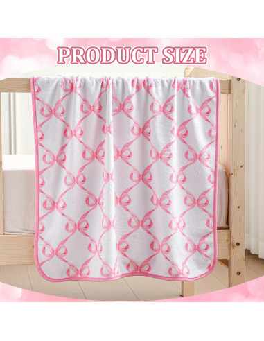 Manta para Bebé Breling con Lazo Rosa 76x102 cm Franela Suave