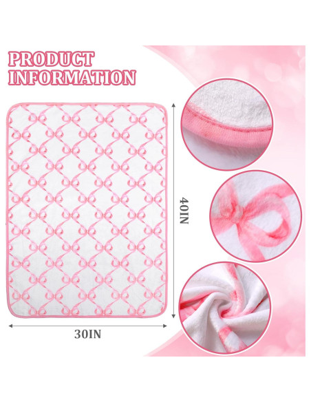 Manta para Bebé Breling con Lazo Rosa 76x102 cm Franela Suave