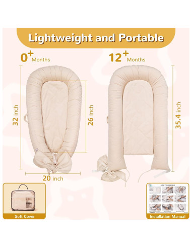 Cubierta de Lounger para Bebé EAQ - Terciopelo Suave y Transpirable