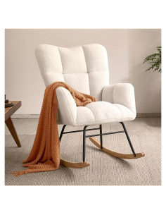 Silla Mecedora Ergonomica Virabit Beige Reclinable para Nursery