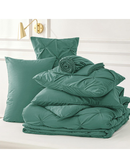 Conjunto de Edredón Bedsure Queen Verde Guisante 7 Piezas