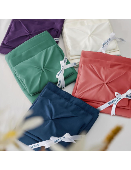 Conjunto de Edredón Bedsure Queen Verde Guisante 7 Piezas