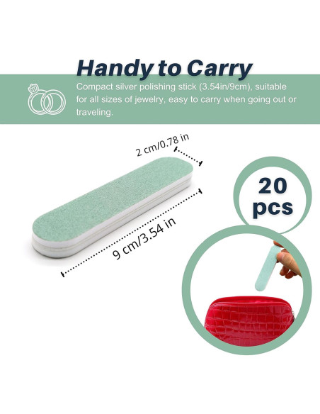 Palitos de Pulido Plateados CATIFLIN 20pcs 9cm para Joyas