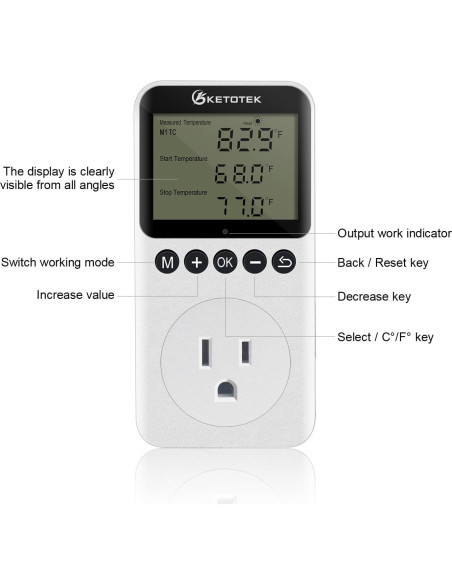 Controlador de Temperatura Digital KETOTEK KT3200PRO 1800W