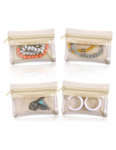 4 Organizador de Joyería de Viaje Larrel Translúcido 10.5x8cm