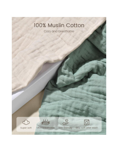 Toallas con Capucha FAVERDIIY 89x89 cm 100% Algodón Muselina 2 Pzas