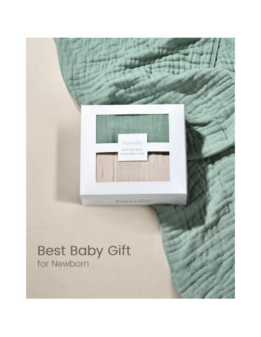 Toallas con Capucha FAVERDIIY 89x89 cm 100% Algodón Muselina 2 Pzas