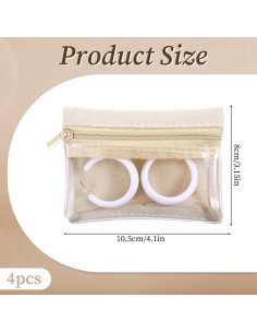 4 Organizador de Joyería de Viaje Larrel Translúcido 10.5x8cm 2