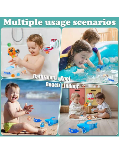 Conjunto de Juguetes de Baño Elefante - Baloncesto y Pesca