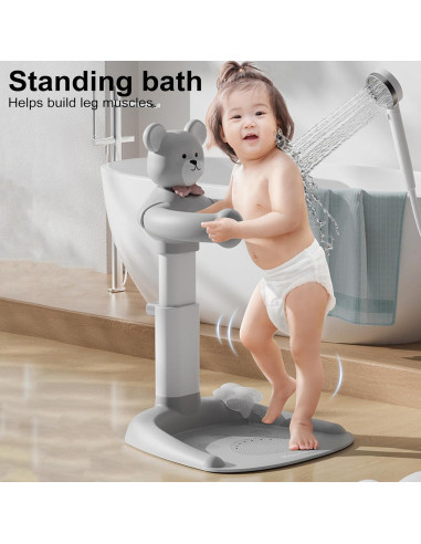 Soporte de Ducha para Bebés HOVTOIL Ajustable Rosa 8-36 Meses