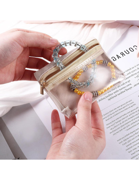 4 Organizador de Joyería de Viaje Larrel Translúcido 10.5x8cm