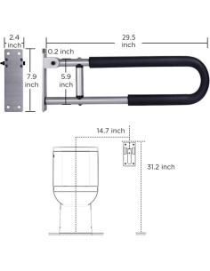 Barra de Agarre Plegable BotaBay 75cm para Baño y Ducha 2
