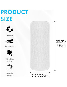 Paquete de 6 Insertos de Microfibra Rayón 4 Capas 48x20cm 2