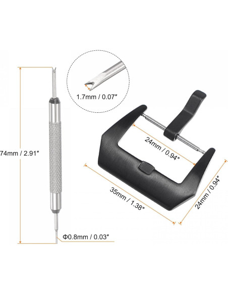 Conjunto Hebillas de Reloj uxcell Acero Inoxidable 24mm PVD