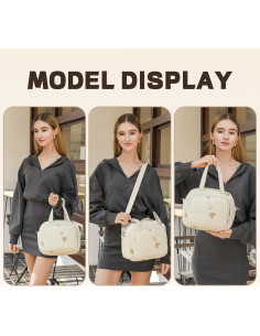 Bolso de Pañales Mini Nylon Importado 7 Bolsillos Blanco Roto 2