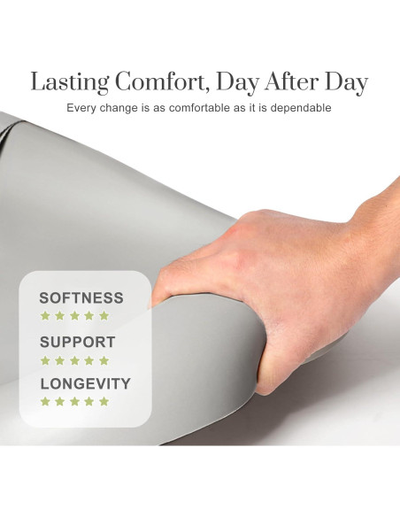 Almohadilla de Cambio PU Gris con Cinturón de Seguridad 83x48cm