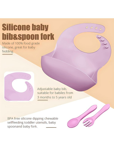 Juego de Alimentación de Silicona MIICASA 8 Piezas Bebés