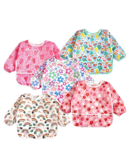 Babero Impermeable PandaEar para Bebés 6-36 Meses Manga Larga