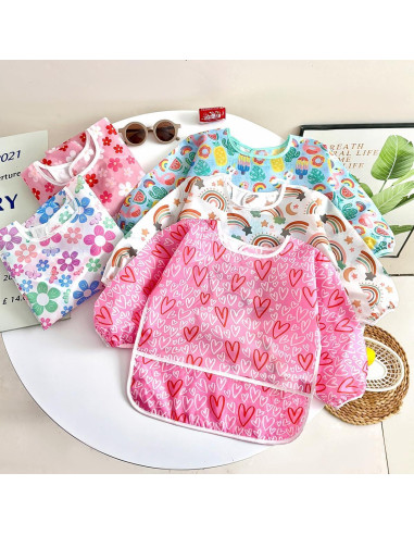 Babero Impermeable PandaEar para Bebés 6-36 Meses Manga Larga