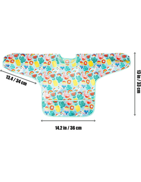 Babero Impermeable PandaEar para Bebés 6-36 Meses Manga Larga