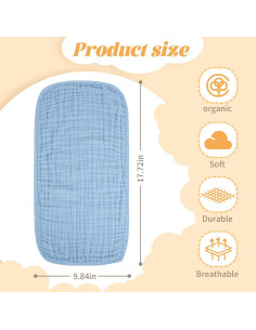 Paño de Eructo para Bebé Migiol 100% Algodón Muselina 6 Pzas 2