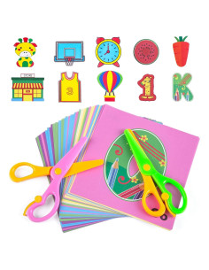 Kit de Tijeras de Seguridad para Niños Koogel - 2 Tijeras y 120 Hojas