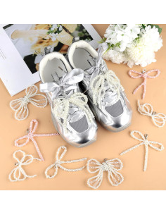 2 Piezas Encantos de Lazo de Perla para Zapatillas - Lindo Accesorio 2