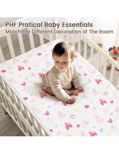 Sábanas Ajustables para Cuna PHF - 2 Piezas 71x132cm Castillo 2