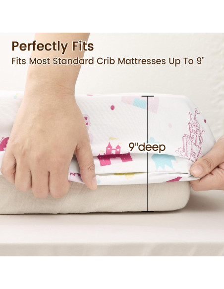 Sábanas Ajustables para Cuna PHF - 2 Piezas 71x132cm Castillo