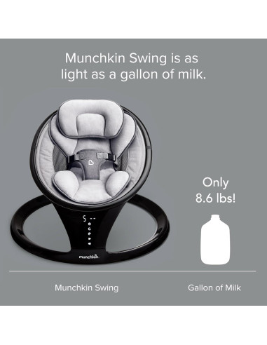 Columpio Eléctrico para Bebés Munchkin con Bluetooth y 5 Movimientos