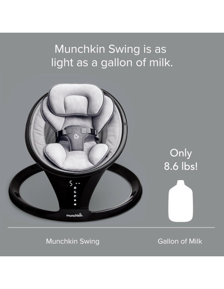 Columpio Eléctrico para Bebés Munchkin con Bluetooth y 5 Movimientos