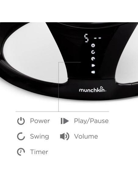 Columpio Eléctrico para Bebés Munchkin con Bluetooth y 5 Movimientos