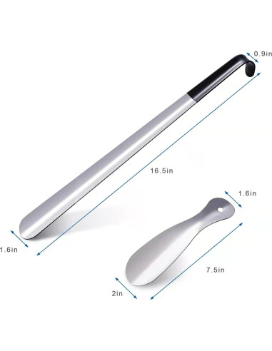 Calzadores BOOMIBOO 42 cm y 19 cm Acero Inoxidable Prácticos