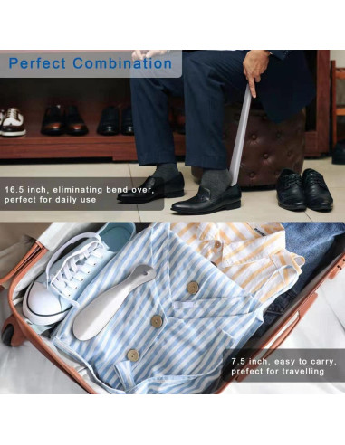 Calzadores BOOMIBOO 42 cm y 19 cm Acero Inoxidable Prácticos