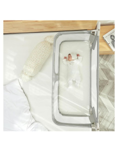 Cuna portátil 3 en 1 LINKSAW gris, cuna lateral para bebés