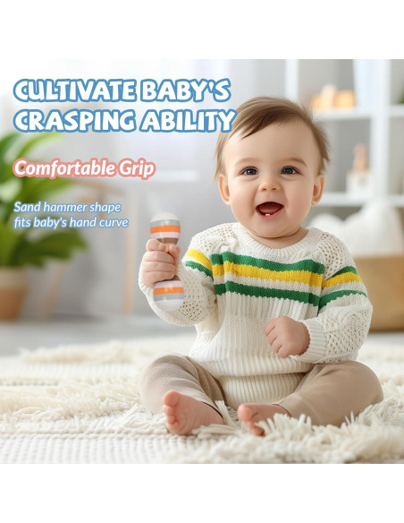 Maracas de Madera WoodenEdu para Bebés 5x15cm - Juguete Musical