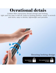 Palanca de Selfie Extendida 2m Fibra de Carbono Qisahng para Insta360 2