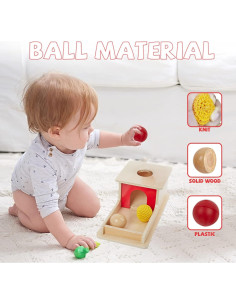 Juguete de Madera Adena Montessori 3 Pelotas 6-18 Meses 2