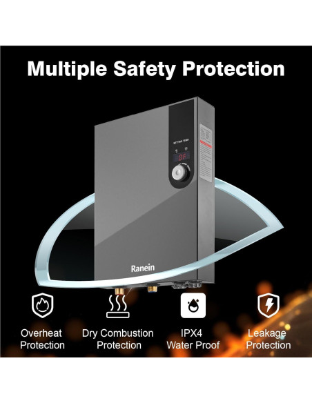 Calentador de Agua Eléctrico Sin Tanque Ranein 18kW 240V LED