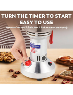 Molinillo de Granos Eléctrico Moongiantgo 2500W 500g Acero Inoxidable 2