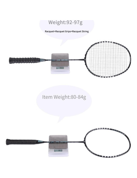 Conjunto de 2 Raquetas de Bádminton TENGAOSI B-7800 Fibra Carbono