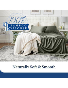 Juego de Sábanas Rey Cosy House 100% Rayón Bambú Azul Real 2