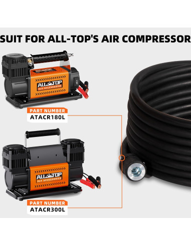 Manguera de Aire ALL-TOP 8M con Manómetro para Compresor