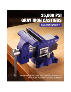 Torno de Banco WORKPRO 4.5" Multifuncional para Madera 2