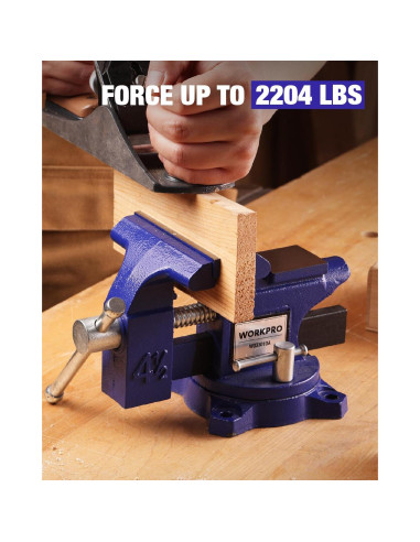 Torno de Banco WORKPRO 4.5" Multifuncional para Madera