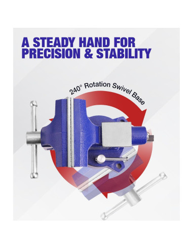 Torno de Banco WORKPRO 4.5" Multifuncional para Madera