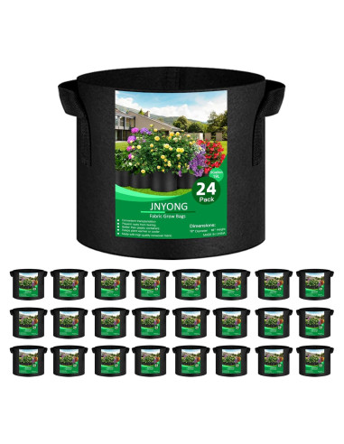 Paquete de 24 bolsas de cultivo JNYONG 19L con asas