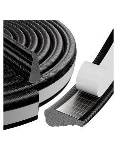 Tira de Sellado Aislante MUSRCYIO 196 cm Negra para Puertas y Ventanas