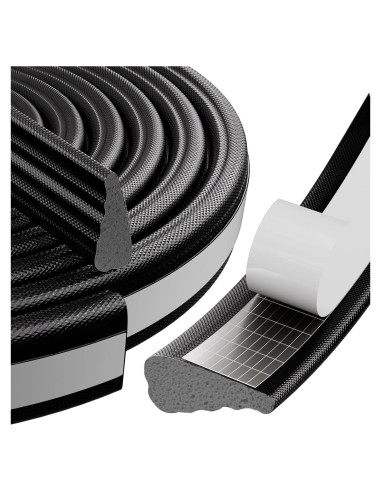 Tira de Sellado Aislante MUSRCYIO 196 cm Negra para Puertas y Ventanas