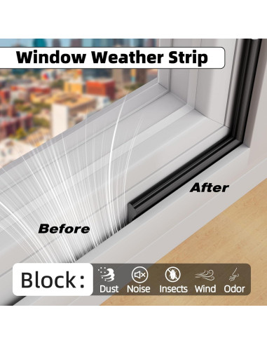 Tira de Sellado Aislante MUSRCYIO 196 cm Negra para Puertas y Ventanas